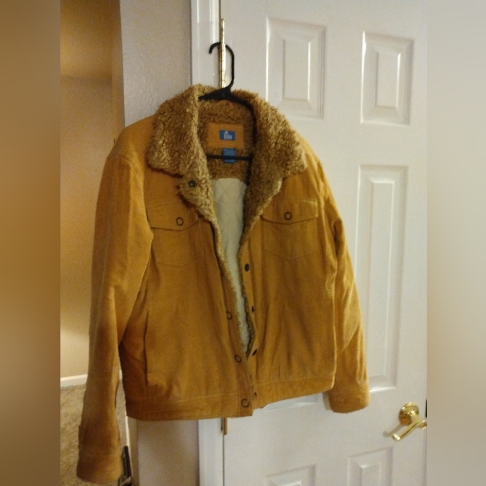 Lilu Y2K Vintage Tan Corduroy Insulated Bomber Jacket Size XL